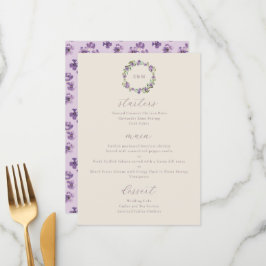 水彩花素朴紫 メニュー