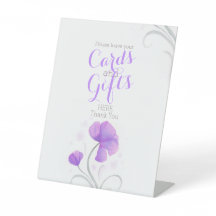 水彩花紫結婚の贈答台