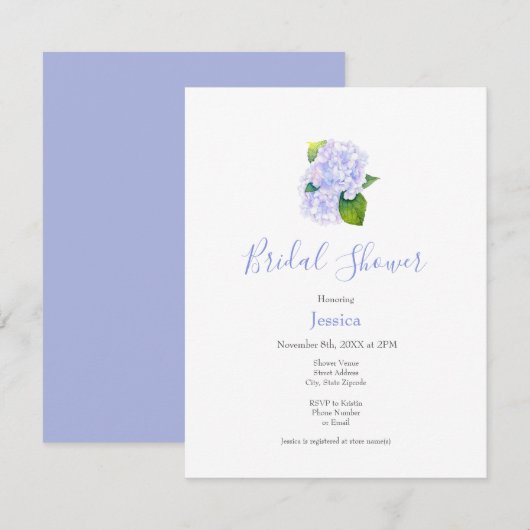 水彩花紫陽花の招待状 招待状 (正面/裏面)