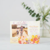 水彩花結婚の写真保存日 案内ポストカード (スタンド正面)