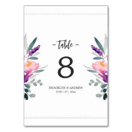 水彩花結婚の表番号 テーブルナンバー
