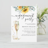 水彩花結婚婚約パーティ 招待状 (スタンド正面)