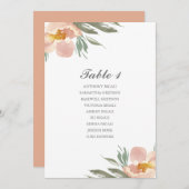 水彩花結婚座席表 招待状 (正面/裏面)