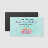 水彩花結婚式のブーケ日付を保存 (正面/裏面)