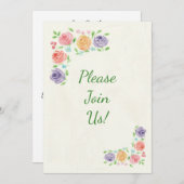 水彩花結婚式招待状 招待状 (正面/裏面)