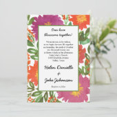 水彩花結婚式招待状 招待状 (スタンド正面)