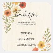 水彩花結婚花感謝してい君 スクエアシール