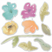 水彩花絵を描が混合 シール (正面)