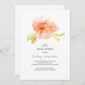 水彩花絵を描ブライダルシャワー招待状 招待状 (正面/裏面)