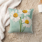 水彩花絵画白開花 クッション (ブランケット)