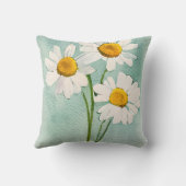 水彩花絵画白開花 クッション (裏面)