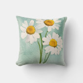 水彩花絵画白開花 クッション (正面)