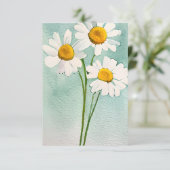 水彩花絵画白開花 サンキューカード (スタンド正面)