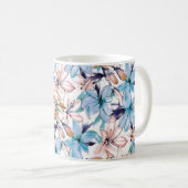 水彩花継ぎ目無し模様 コーヒーマグカップ (正面右)