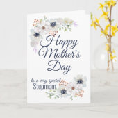 水彩花継母の日 カード (黄色い花)