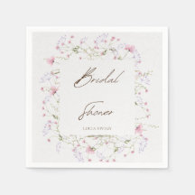 水彩花繊細ワイルドフラワーのブライダルシャワー