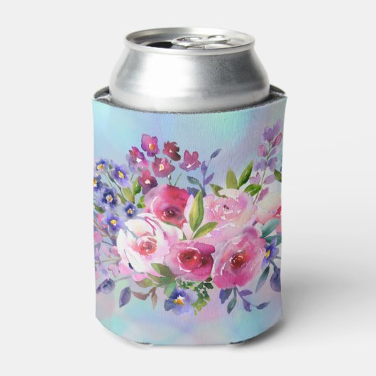 水彩花缶ホルダークーラーボックス 缶クーラー (缶正面)