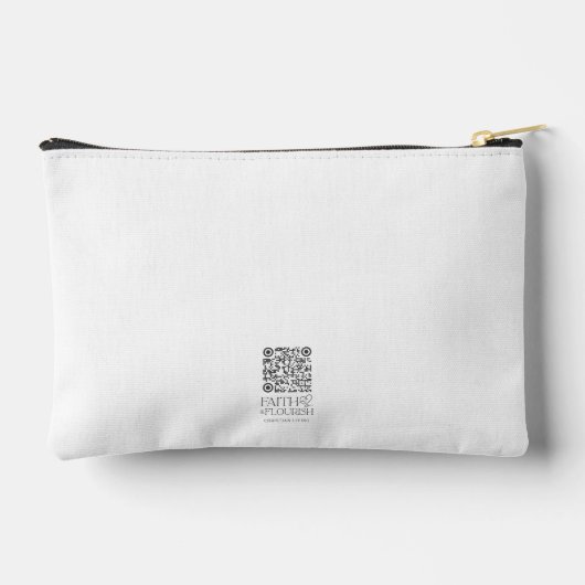 水彩花聖なる書物、 経典詩パーソナライズされた アクセサリーポーチ (裏面)