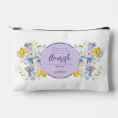 水彩花聖なる書物、 経典詩パーソナライズされた アクセサリーポーチ (正面)