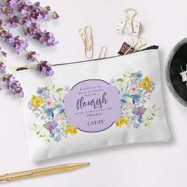 水彩花聖なる書物、 経典詩パーソナライズされた アクセサリーポーチ