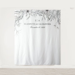 水彩花背景。結婚式の背景 タペストリー