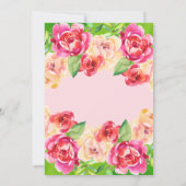 水彩花色彩の鮮やか付きカレンダー 招待状 (裏面)