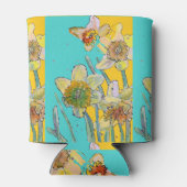 水彩花花ターコイズフローラ缶 缶クーラー (裏面)