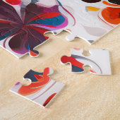 水彩花花フローラルパターンヴィンテージ ジグソーパズル (側面)