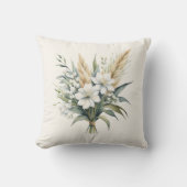水彩花花束 クッション (正面)