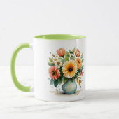 水彩花花束 マグカップ (左)