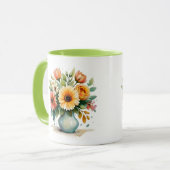 水彩花花束 マグカップ (正面左)
