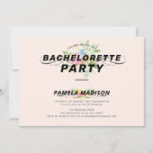 水彩花花束&モダンタイポグラフィ 招待状 (正面)