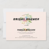 水彩花花束&モダンタイポグラフィ 招待状 (正面)