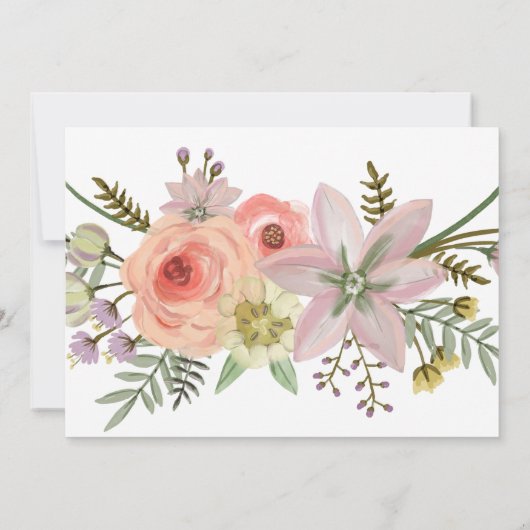 水彩花花束 |結婚式招待状 招待状 (裏面)