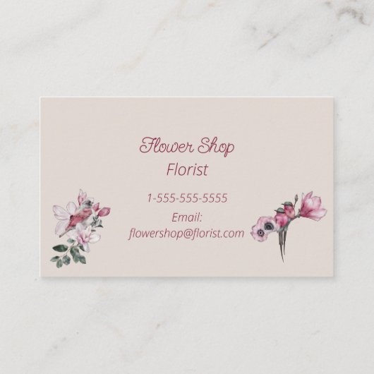 水彩花花花屋 名刺 (裏面)