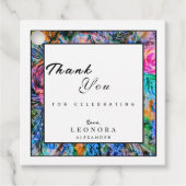 水彩花芸術的咲きありがとう誕生日 フェイバータグ (正面)