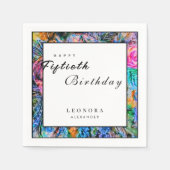 水彩花芸術的花ANY誕生日パーティー スタンダードカクテルナプキン (正面)