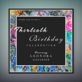 水彩花芸術的花ANY誕生日パーティー 招待状