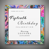 水彩花芸術的花ANY誕生日パーティー 招待状