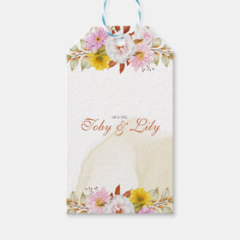 水彩花葉イラスト ギフトタグ