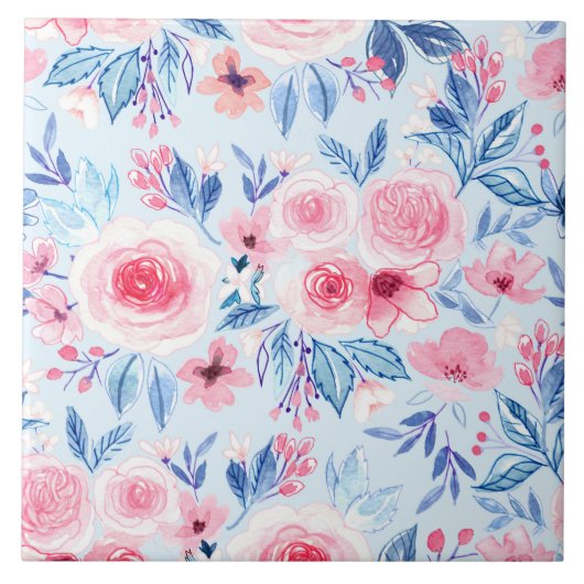 水彩花葉類2 タイル (正面)