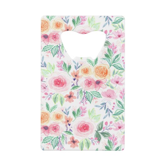 水彩花葉類 クレジットカード栓抜き (正面)