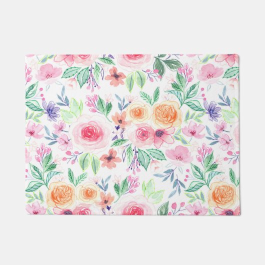 水彩花葉類 ドアマット (正面)