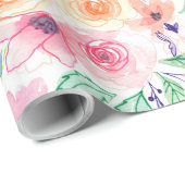 水彩花葉類 ラッピングペーパー (ロールコーナー)