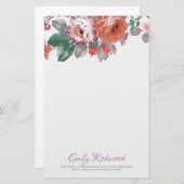 水彩花葉類 便箋 (正面/裏面)