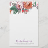 水彩花葉類 便箋 (正面)