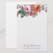 水彩花葉類 便箋 (正面/裏面)