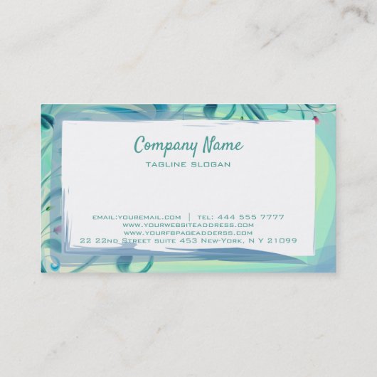 水彩花葉類 名刺 (裏面)