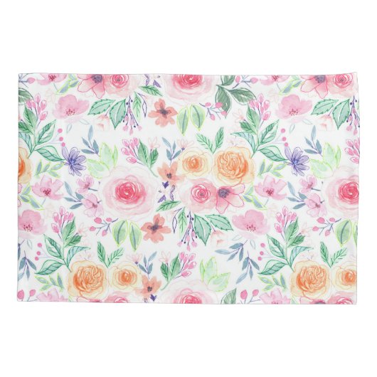 水彩花葉類 枕カバー (裏面-左)