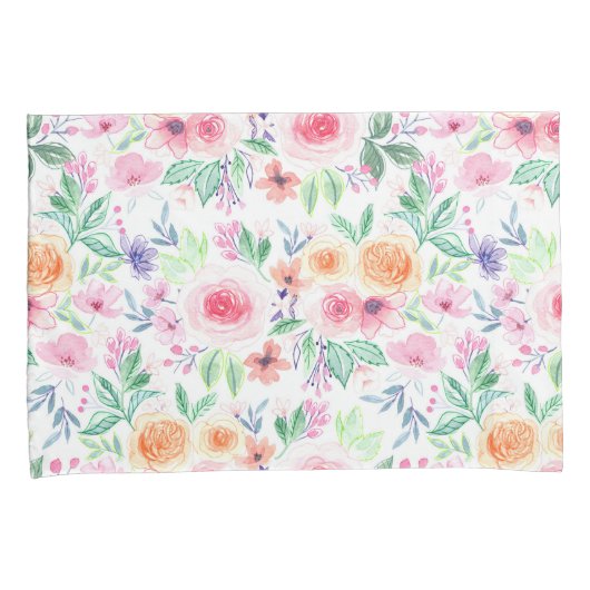 水彩花葉類 枕カバー (正面右)